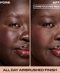 Blur On Lock Setting Powder in Translucent Peach – before and after