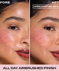 Blur On Lock Setting Powder in Translucent Pink – before and after