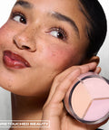 Blur On Lock Setting Powder in Translucent Pink – on model