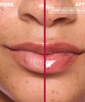 Sweet Treat Lip Oil in Strawberry Drip – before and after