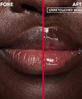 Sweet Treat Lip Oil in Cherry Glaze – before and after