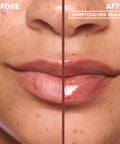 Sweet Treat Lip Oil in Espresso Latte – before and after